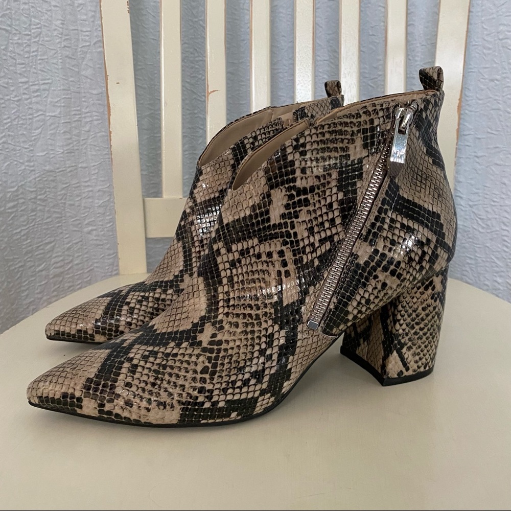 Marc Fisher Retta Zip Bootie Snake Python Print L… - image 2
